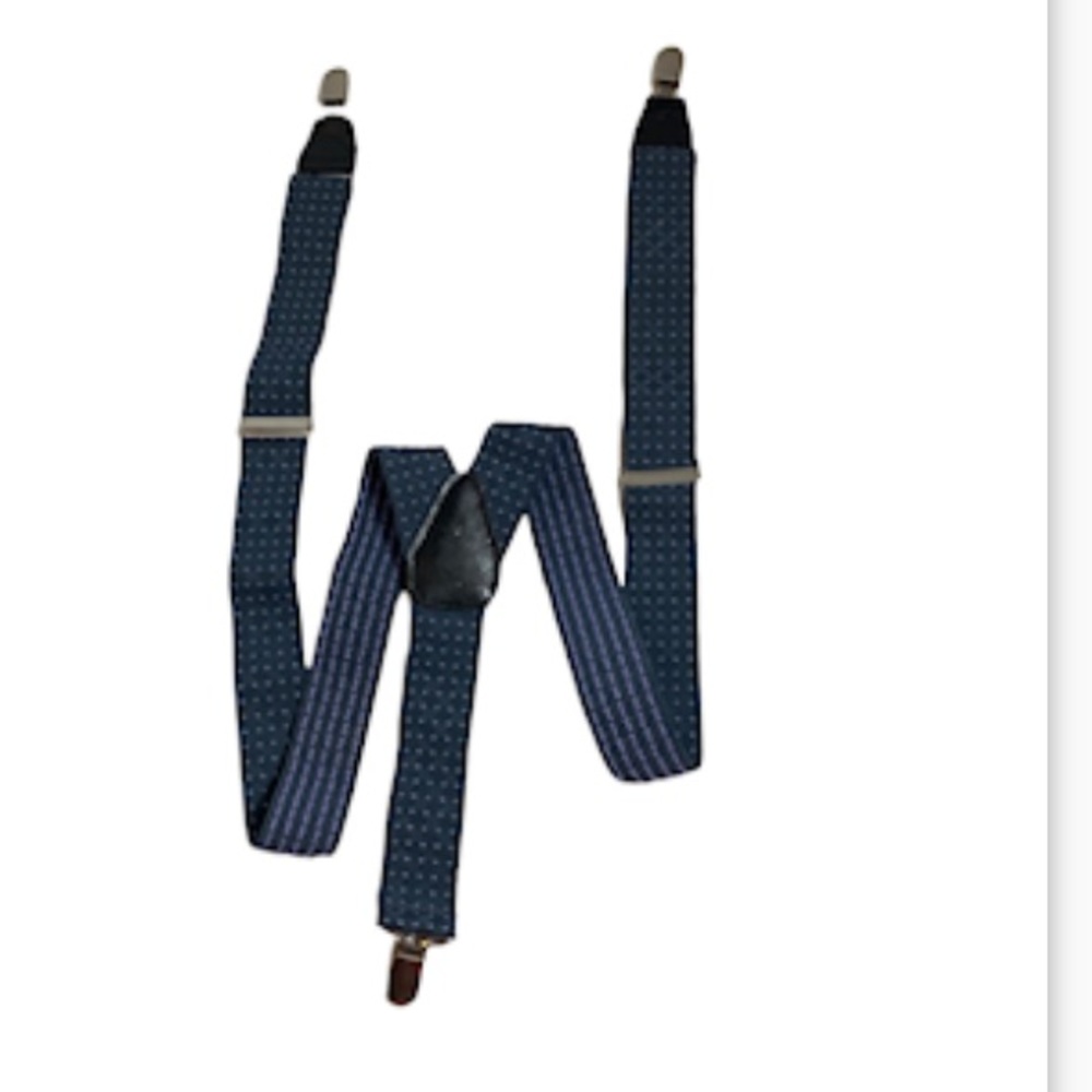 Mens Blue & Purple Dot Suspender Y Shape with Strong Clips Adjustable Braces